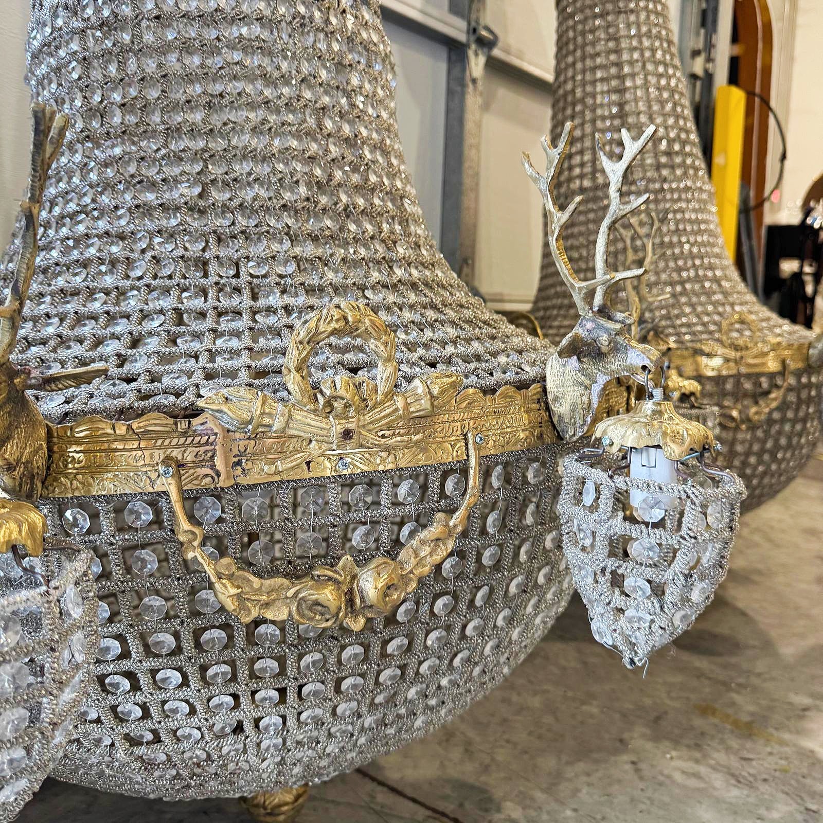 X-Large Dear Stag Chandelier *One available* Gold Details Lighting Furniture