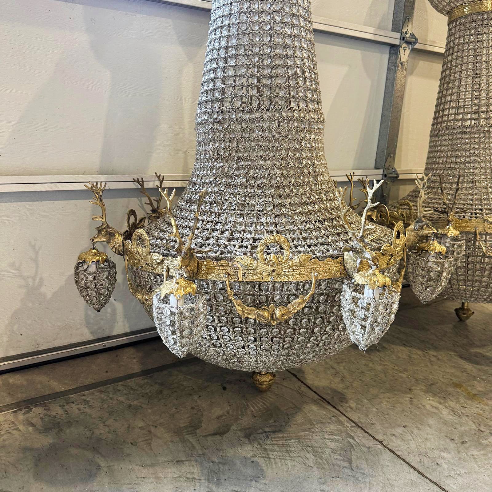 X-Large Dear Stag Chandelier *One available* Gold Details Lighting Furniture