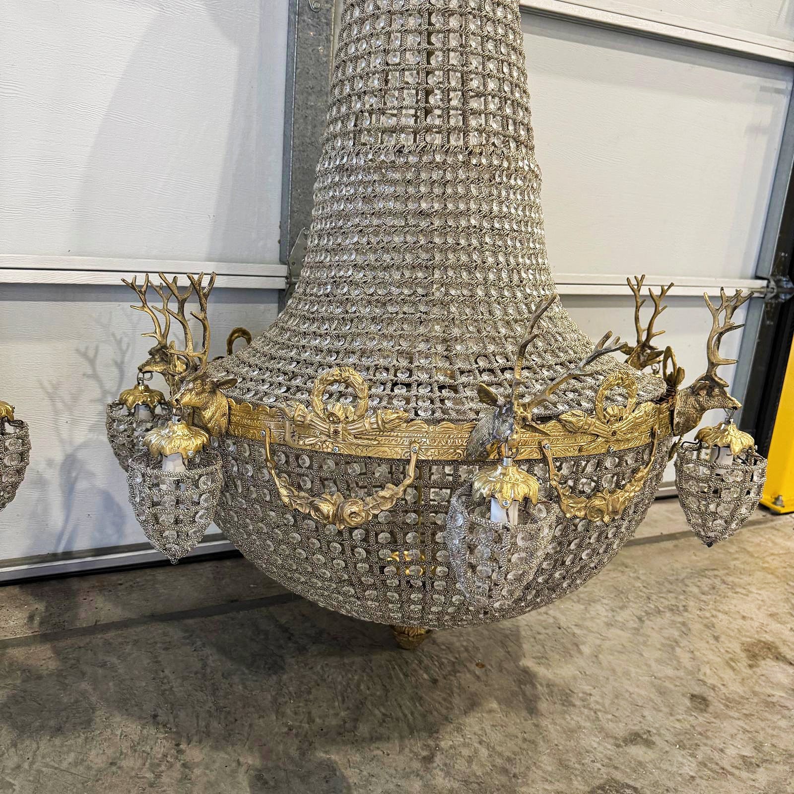 X-Large Dear Stag Chandelier *One available* Gold Details Lighting Furniture