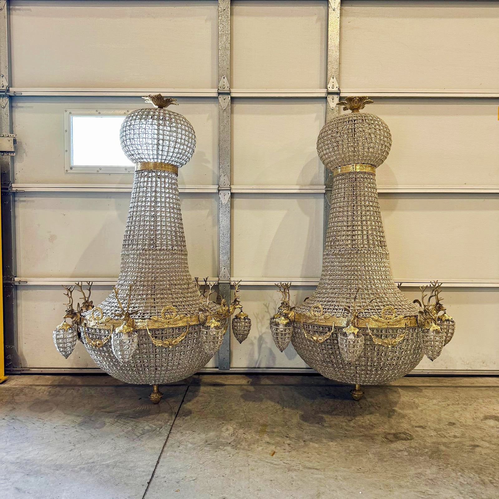 X-Large Dear Stag Chandelier *One available* Gold Details Lighting Furniture
