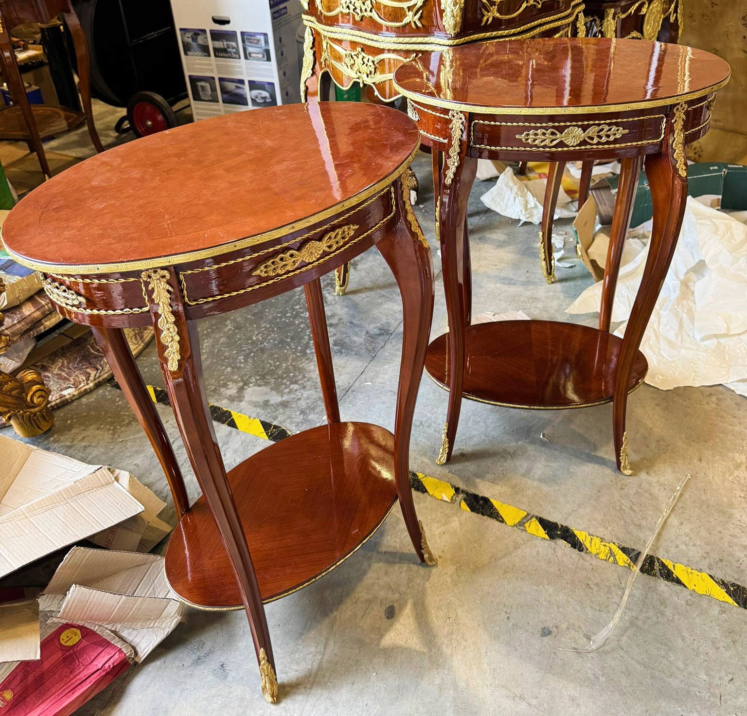 Bedside Table *Only one available* Marquetry French Side Table Louis XV Style