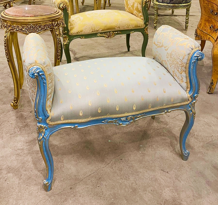 Bench Furniture French Style With Gold Details Home Decor