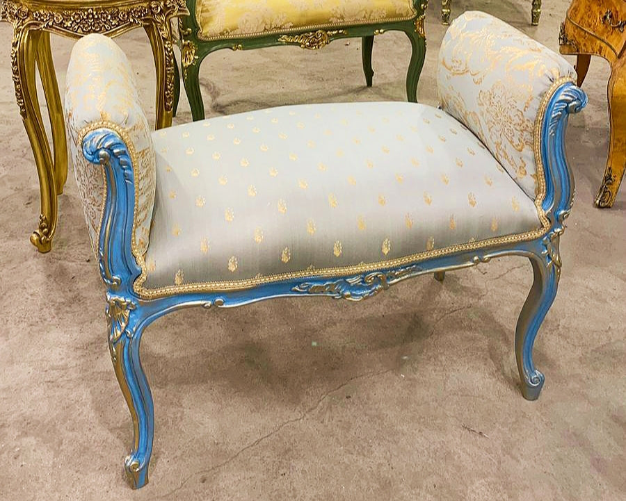 Bench Furniture French Style With Gold Details Home Decor