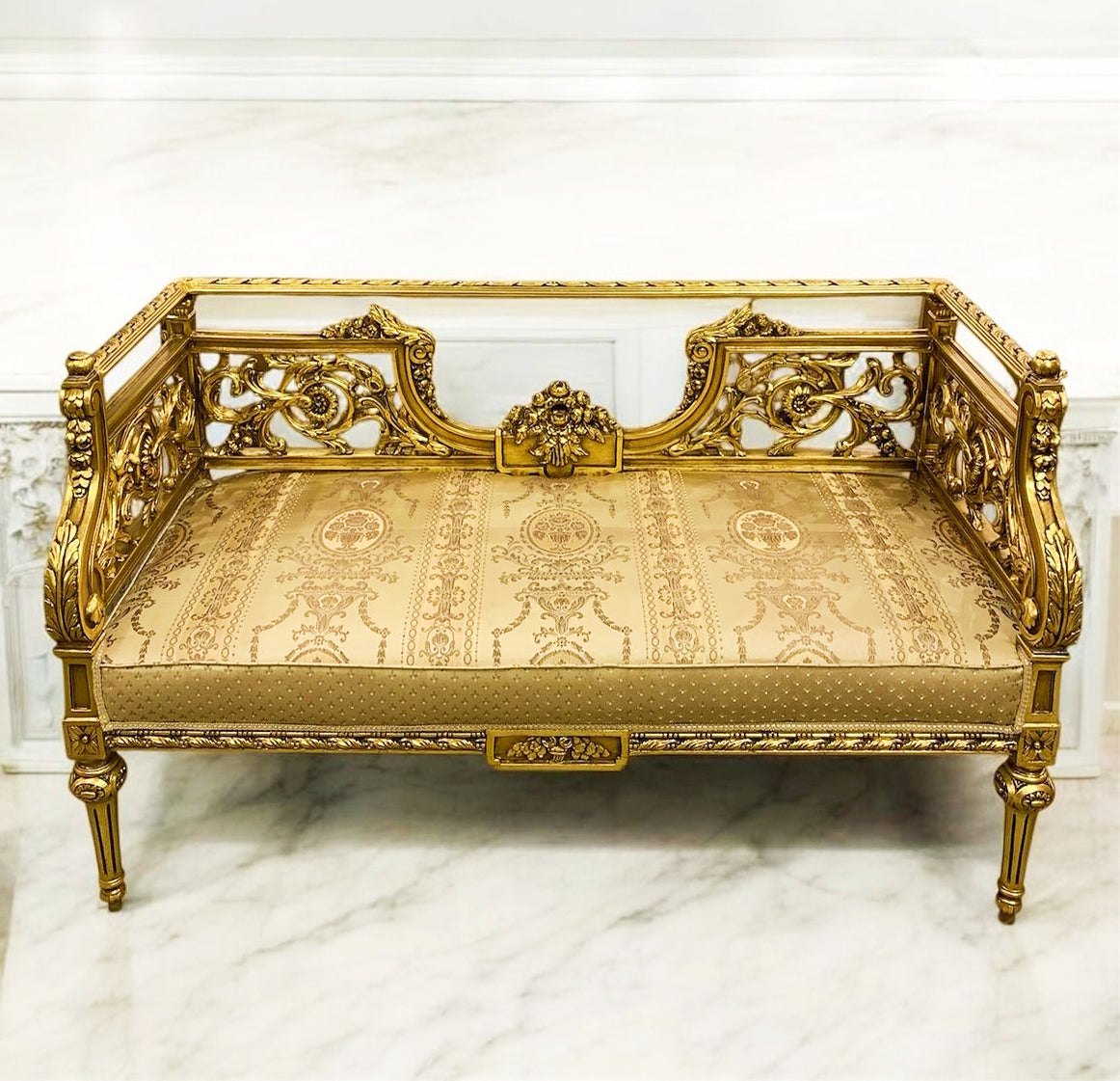 French Style Gold Bench/Settee Gold Details Furniture Home