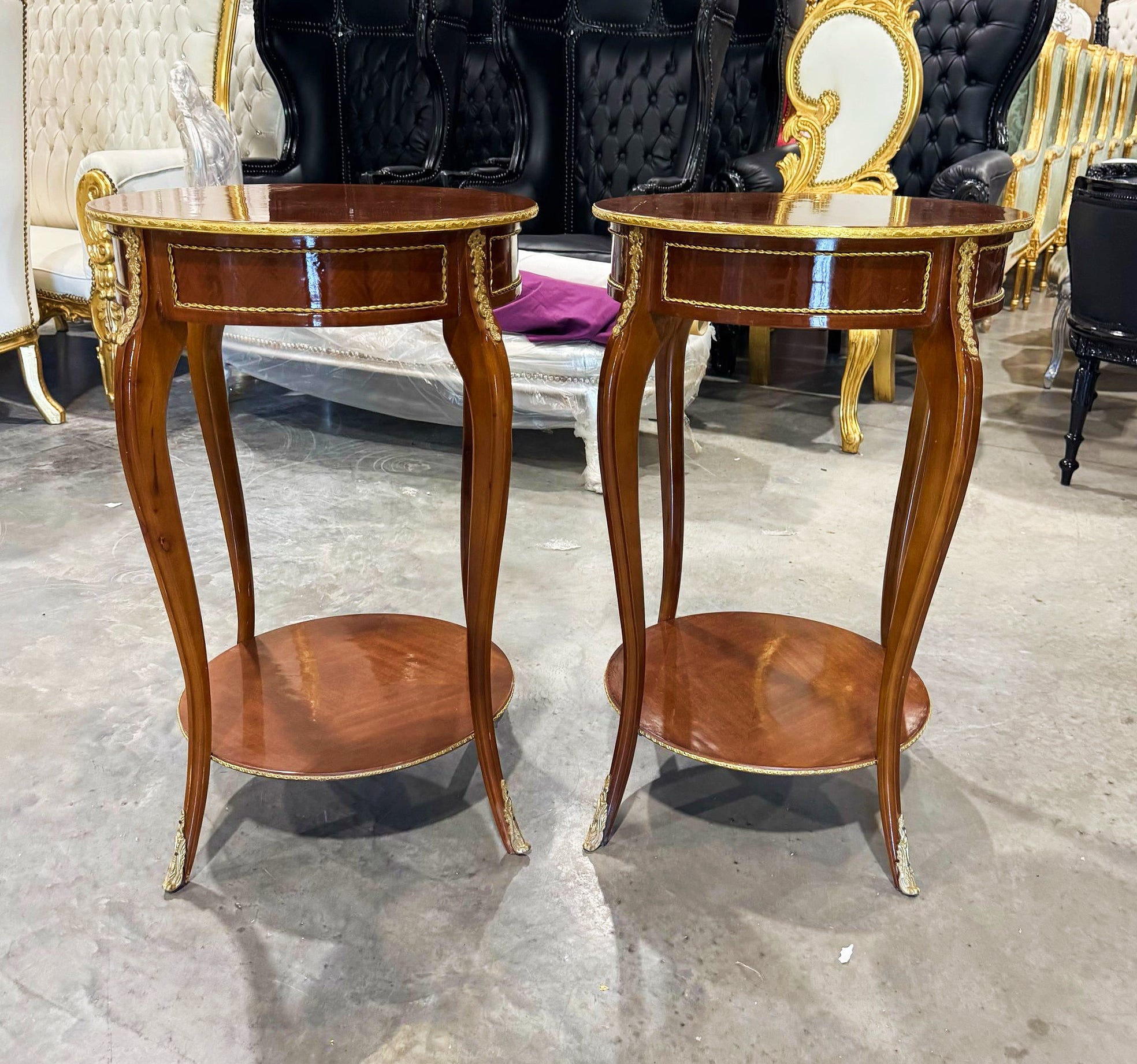 Bedside Table Side Table Marquetry French Side Table Louis XV Style Wood