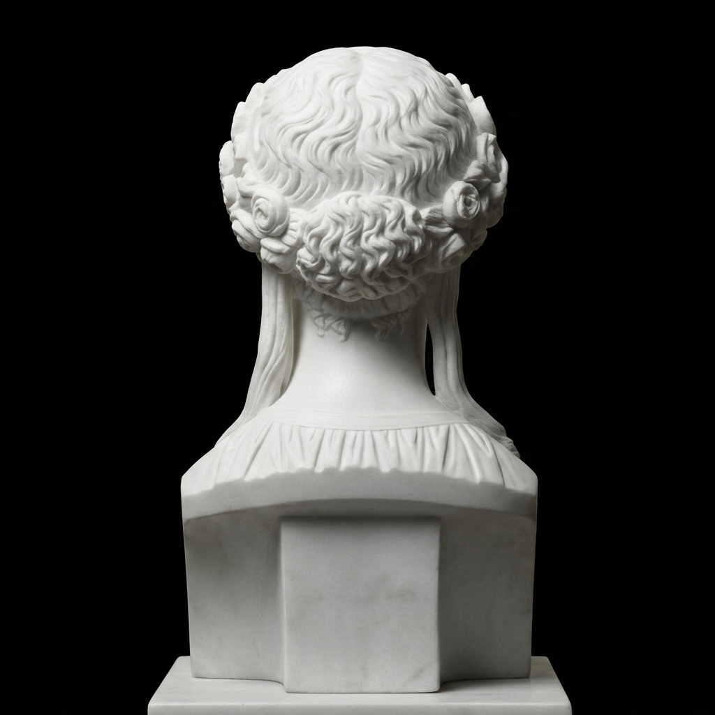 One-of-a-Kind Hand-Carved Natural Marble Bust Sculpture – Karoline von Rehfues