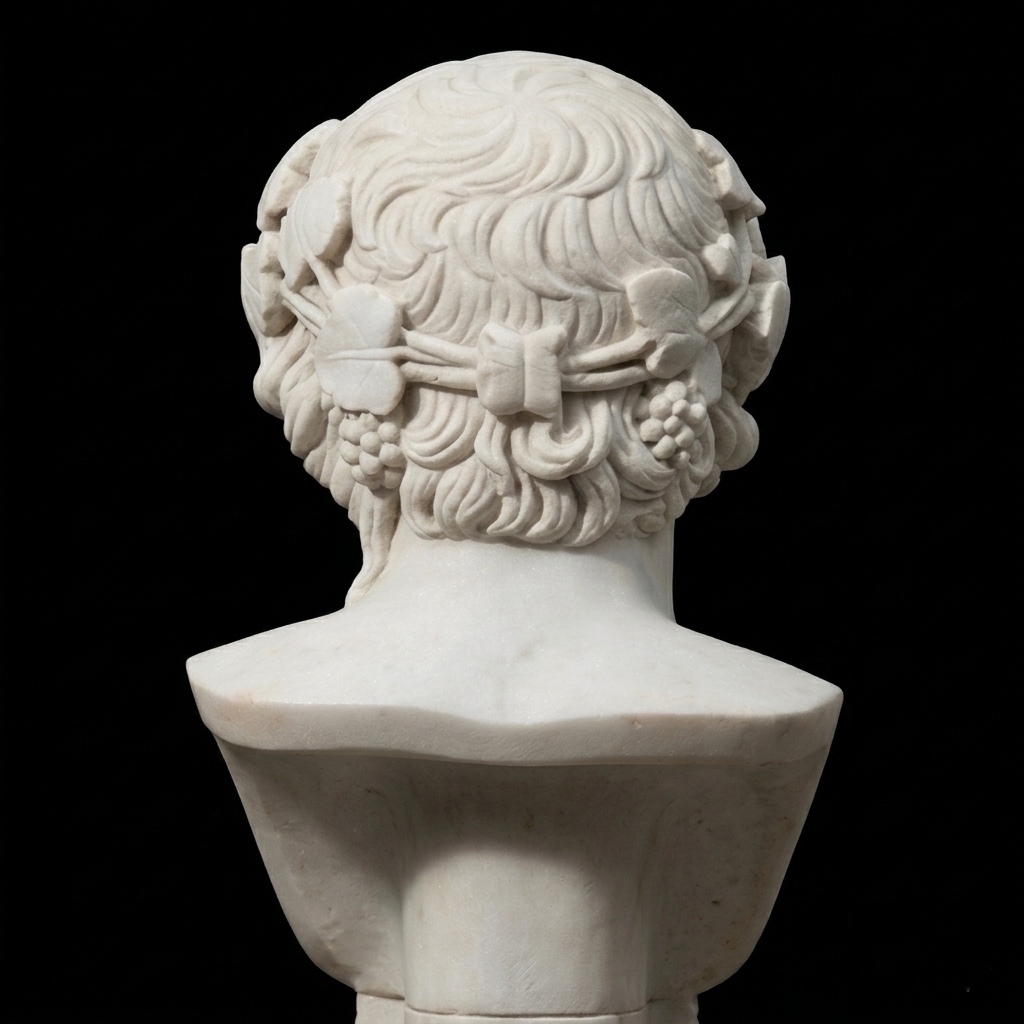 One-of-a-Kind Hand-Carved Natural Marble Bust Sculpture – Portrait of Antinous