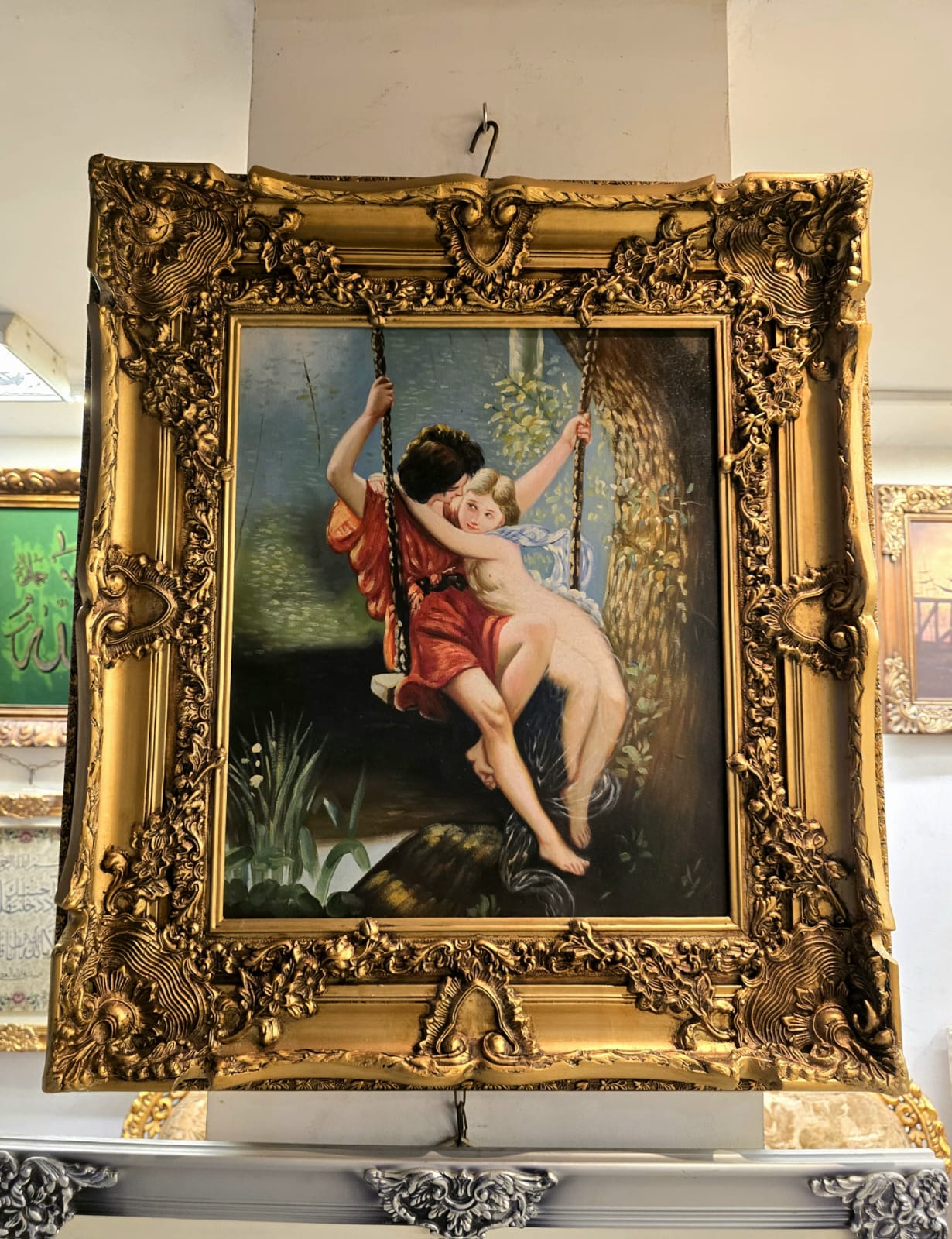 Print on Cotton Fabric Wall Art – Vintage Style Framed Artwork