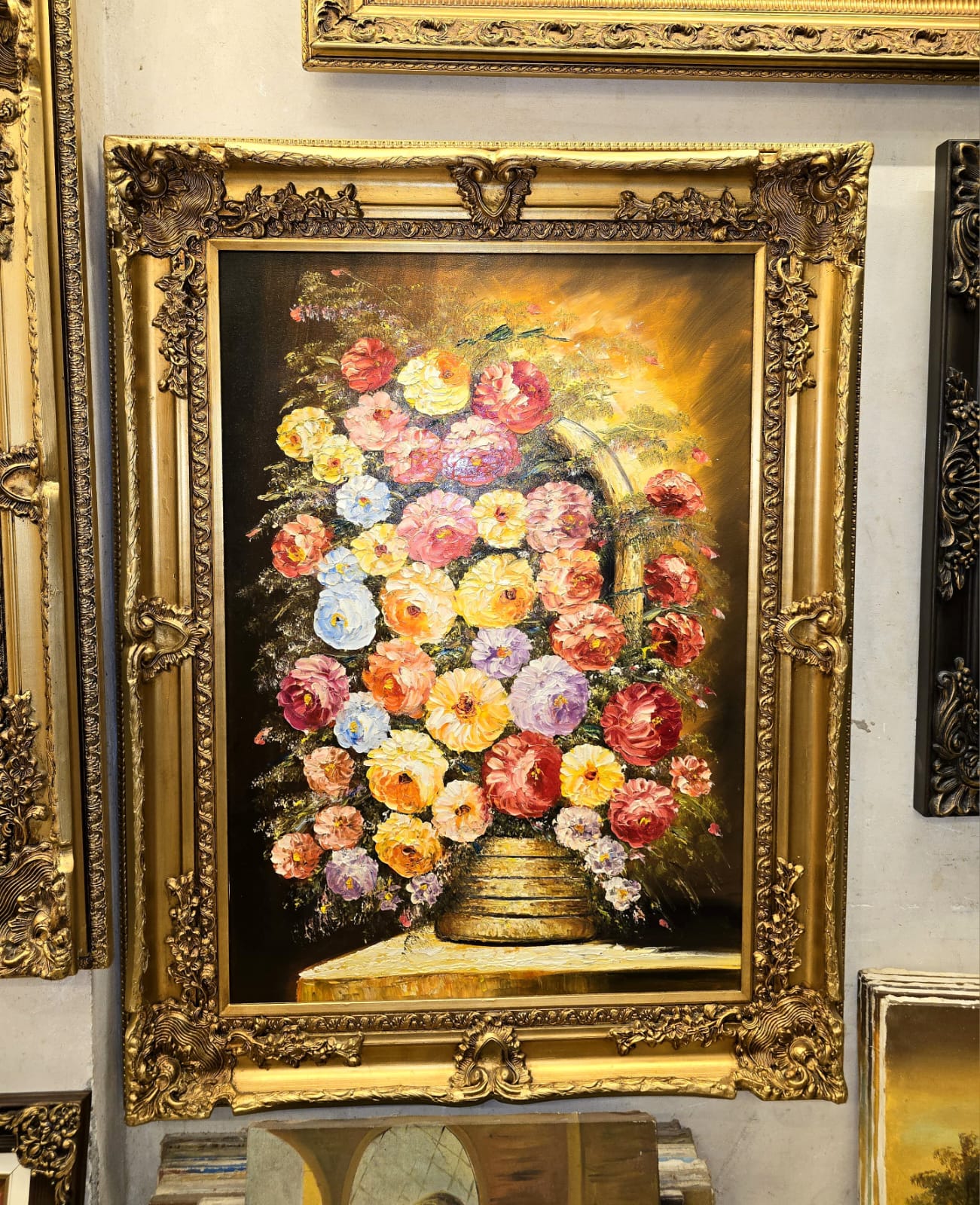 Wall Art Print on Cotton Fabric – Old Picture Flowers