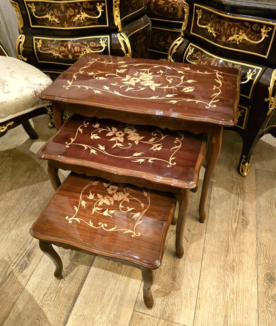 French Louis XV Nesting Tables – Set of 3 (Rectangular)