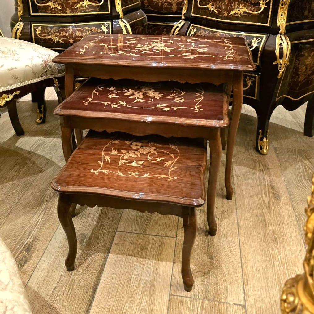 French Louis XV Nesting Tables – Set of 3 (Rectangular)