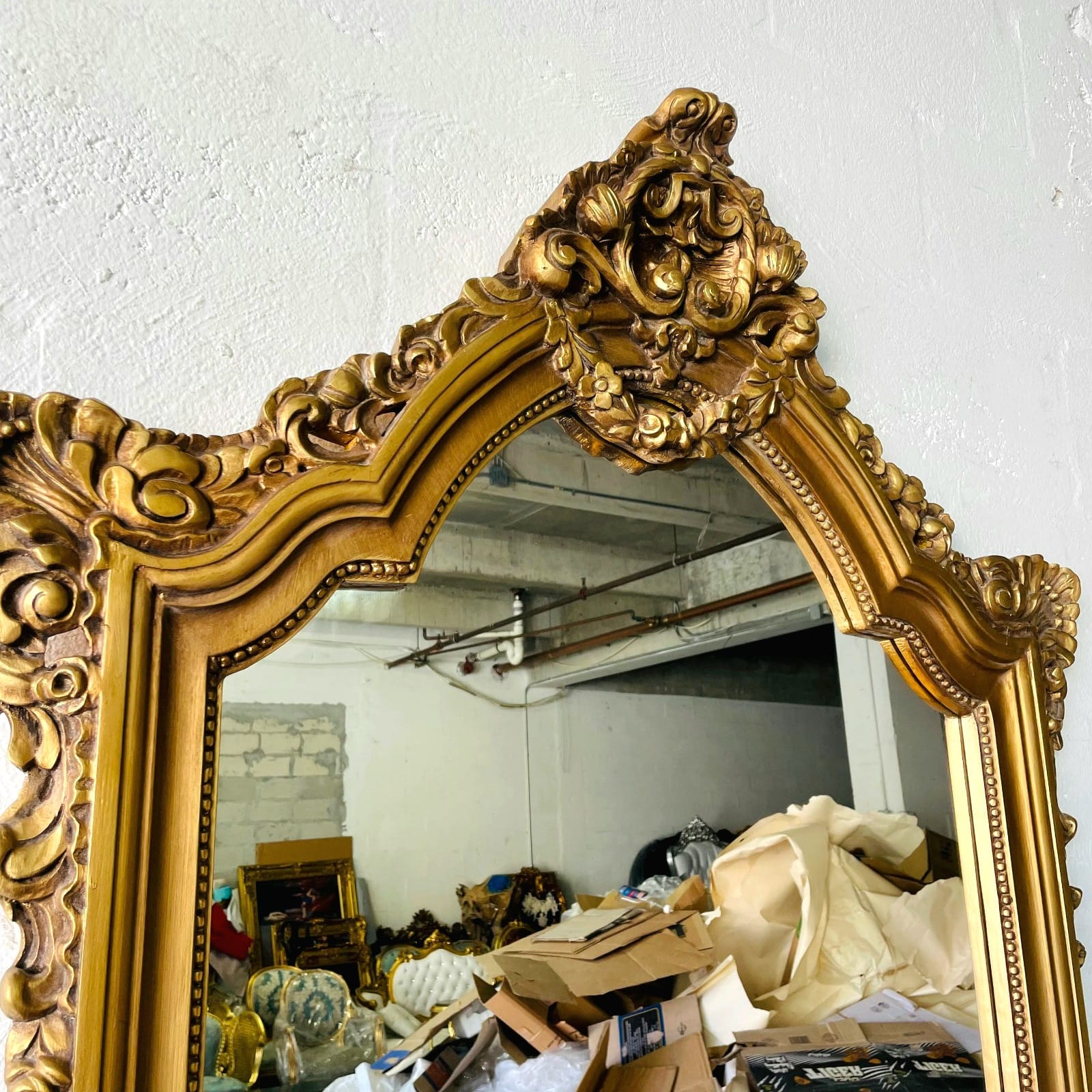 Grand Gold Vanity Set with Mirror & Console Table – French Luxury Statement
