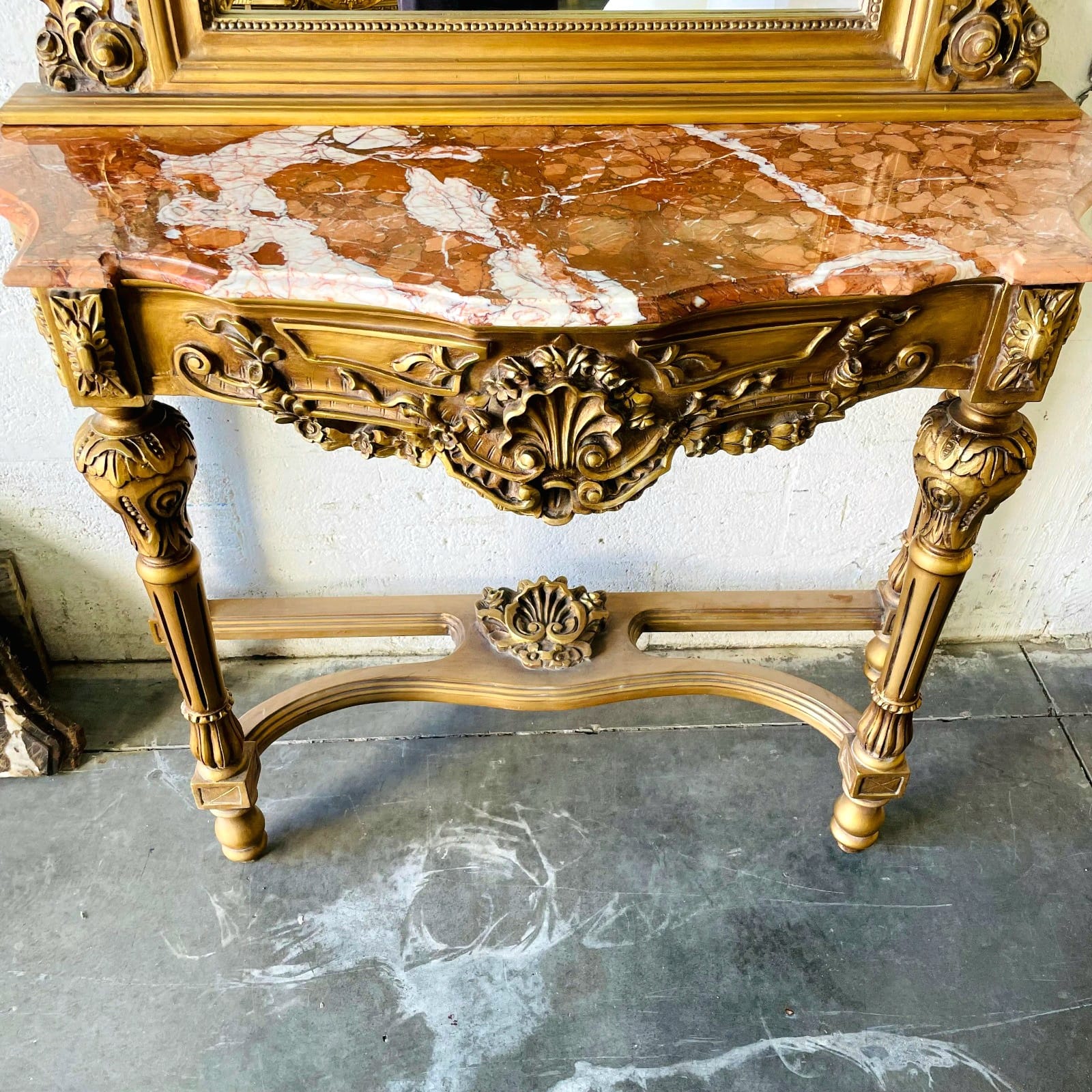 Grand Gold Vanity Set with Mirror & Console Table – French Luxury Statement