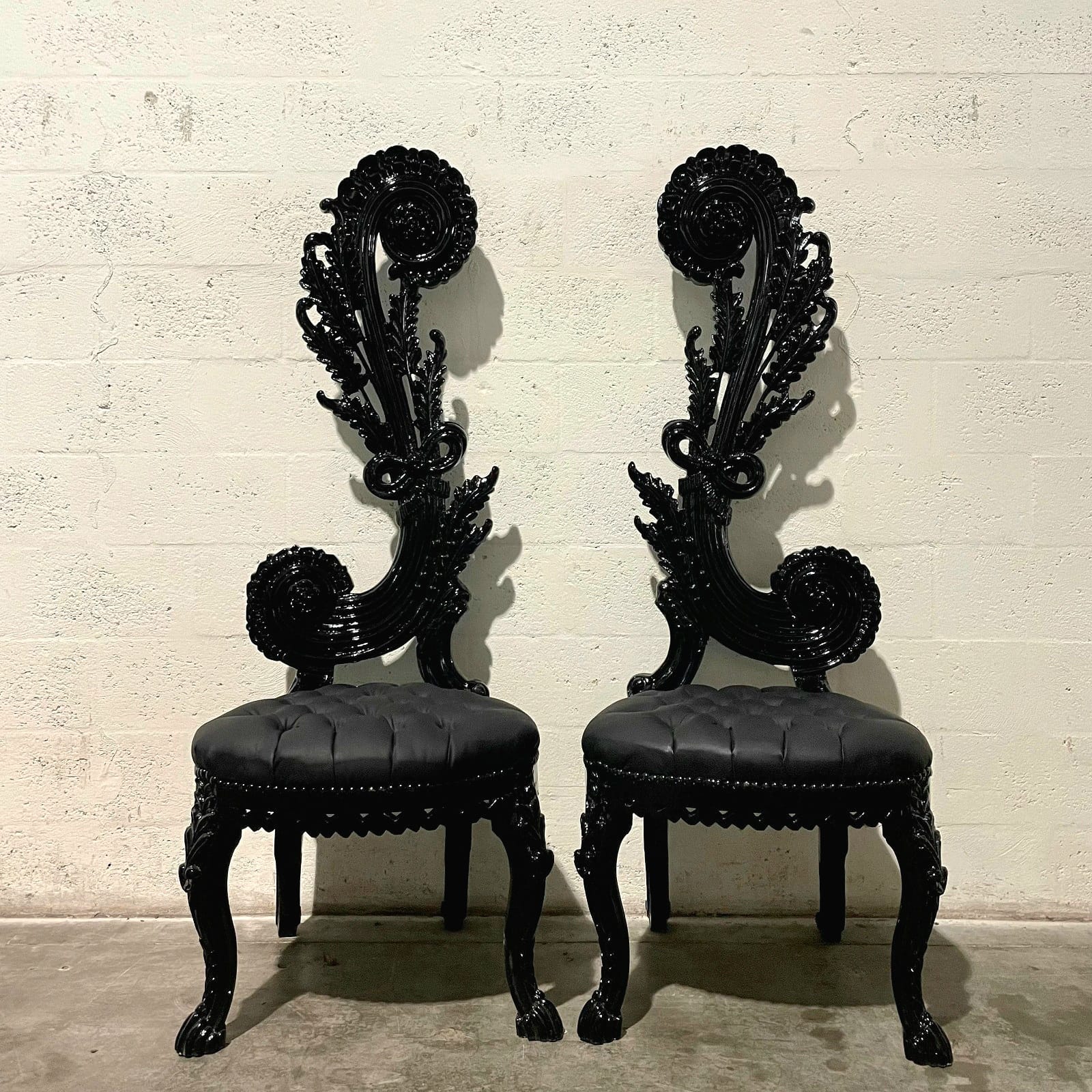 Italian Baroque Chair – High Back Black