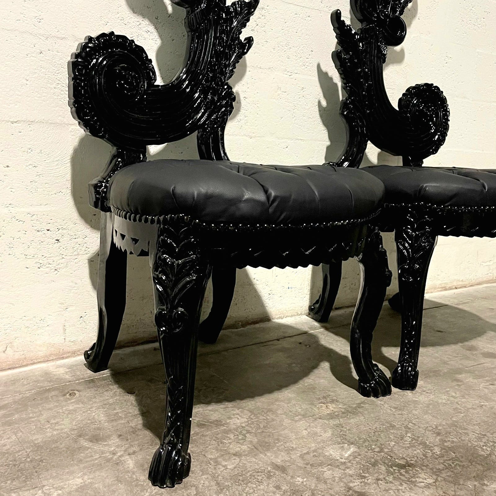 Italian Baroque Chair – High Back Black