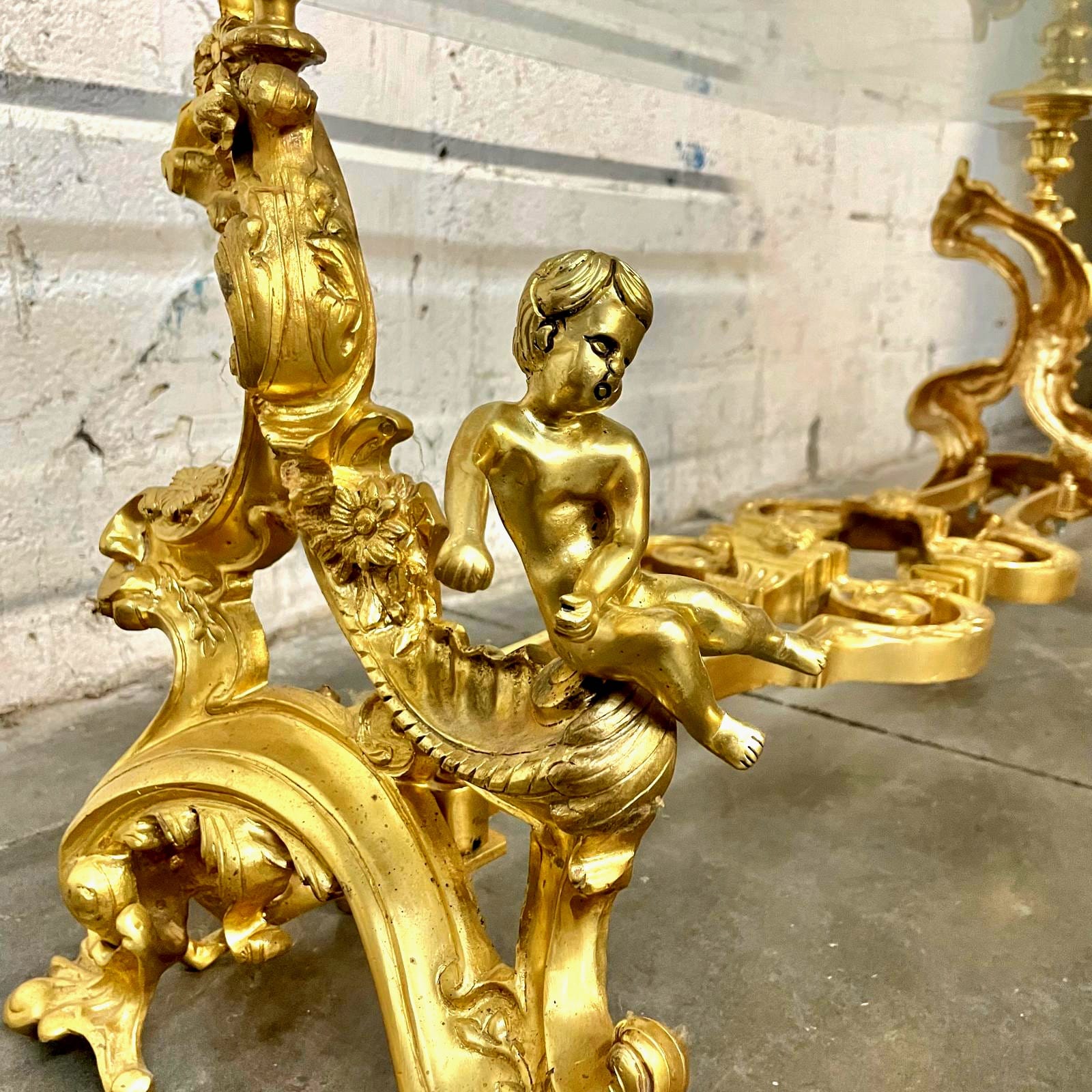 French Louis XVI Style Coffee Table – Glass Top, Gold Leaf Angel Carvings, Luxury Center Table