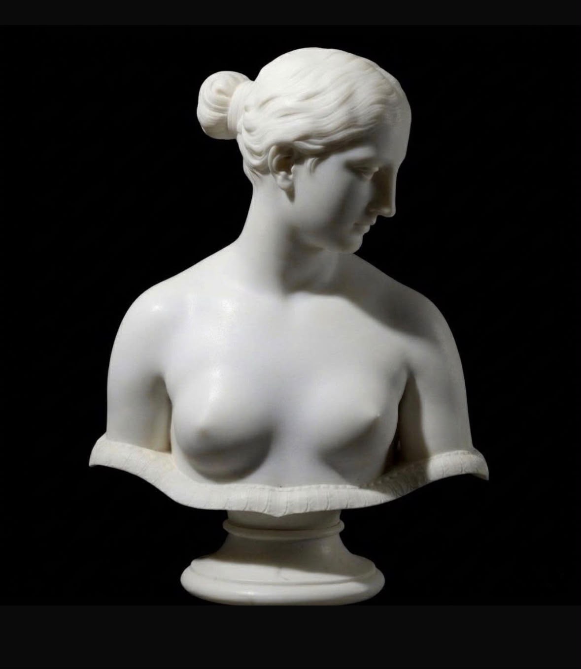 One-of-a-Kind Hand-Carved Natural Marble Bust Sculpture – The Greek Slave
