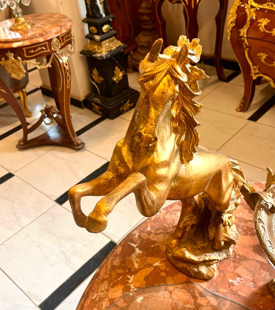 Majestic Bronze Rearing Horse Sculpture – Luxury Hand-Finished Decorative Statue for Elegant Interiors